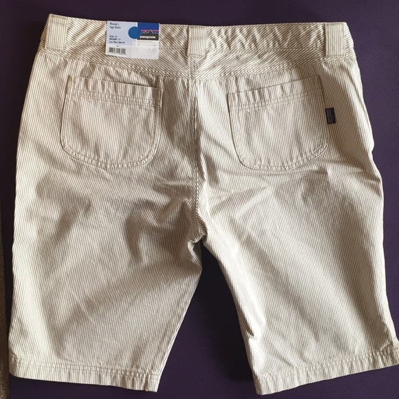 Patagonia Pants - Patagonia Inga Shorts white/tan stripes NWT
